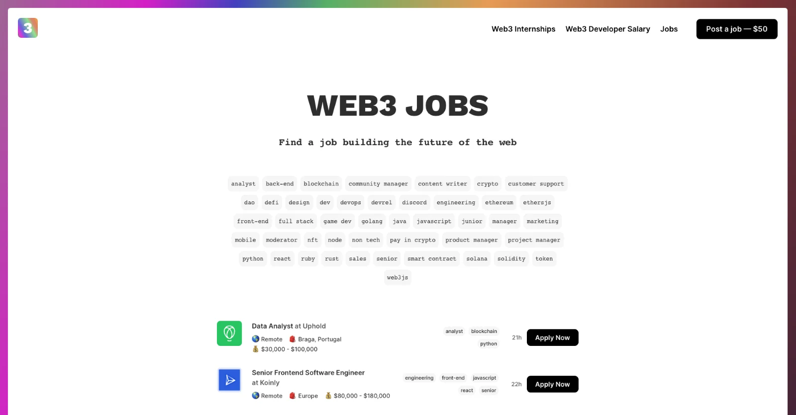 10. MyWeb3Jobs