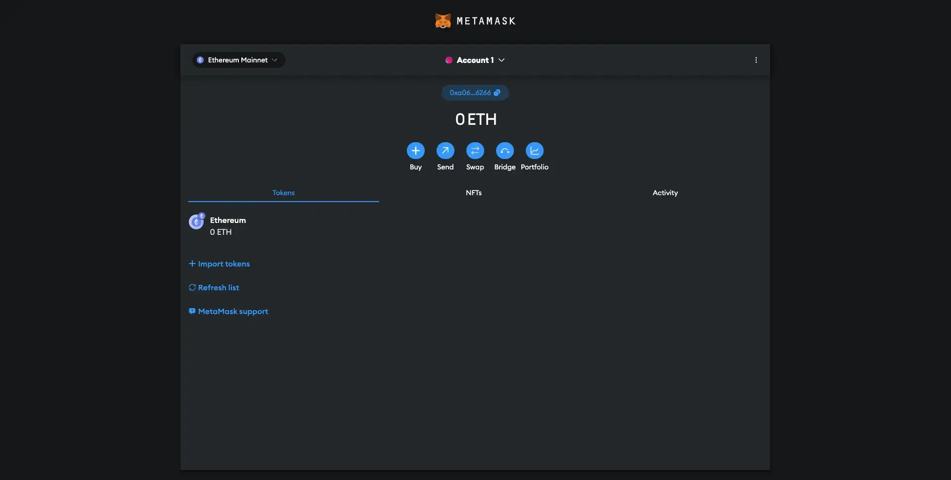 Select Ethereum Mainnet