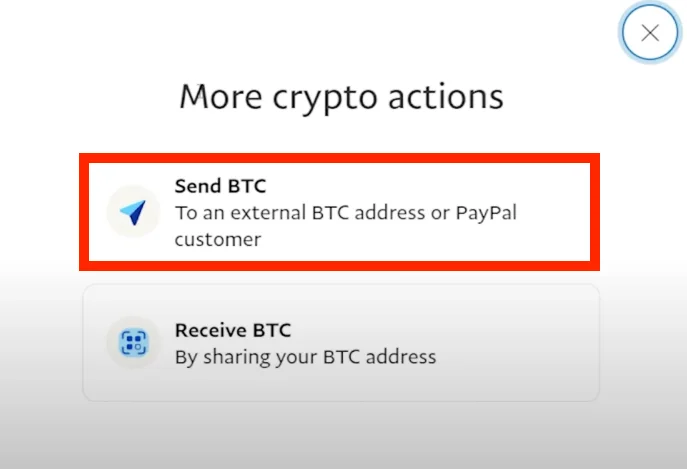 Send bitcoin via store paypal