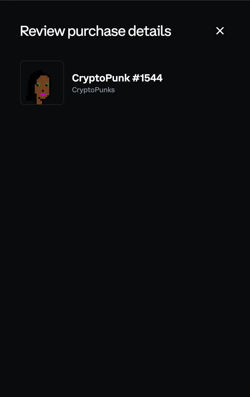 Crypto Punk Purchase Details