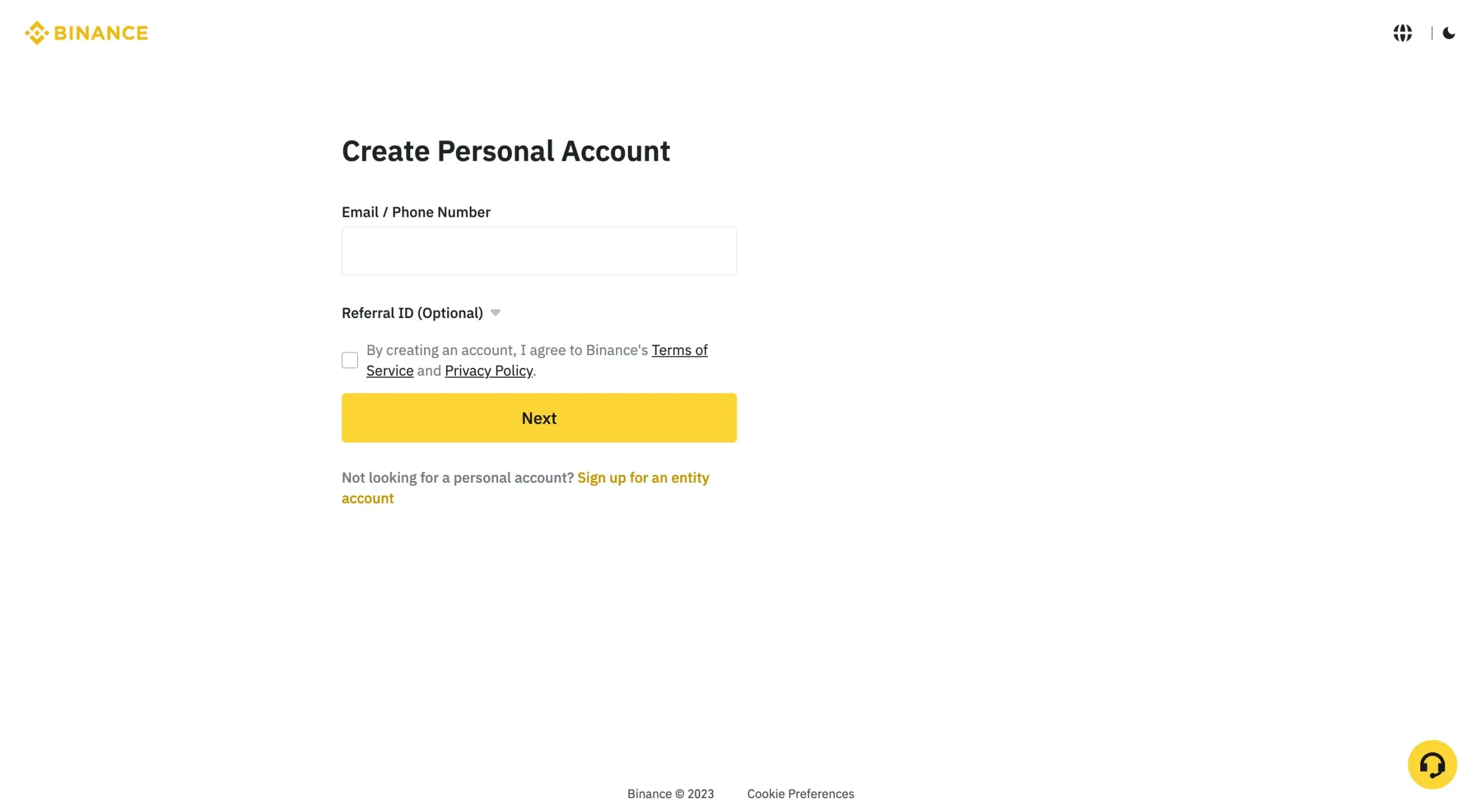 Create Personal Account