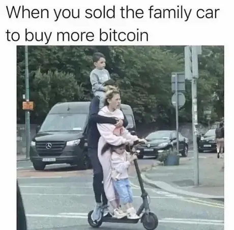 Why use a car when you can invest your money into cryptocurrency