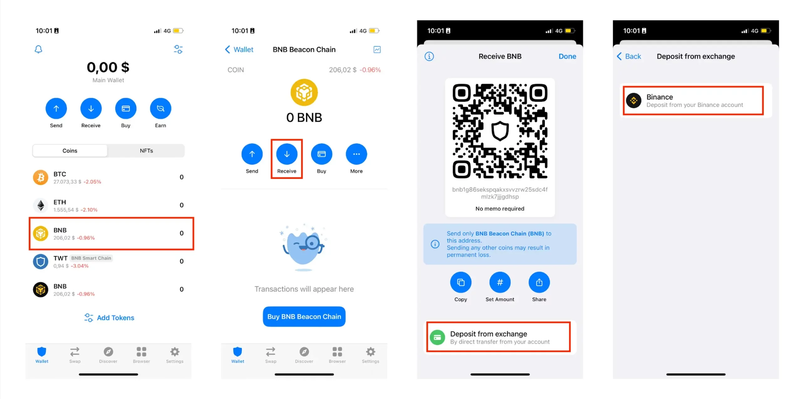 Send Tokens from Binance to Trust Wallet Address