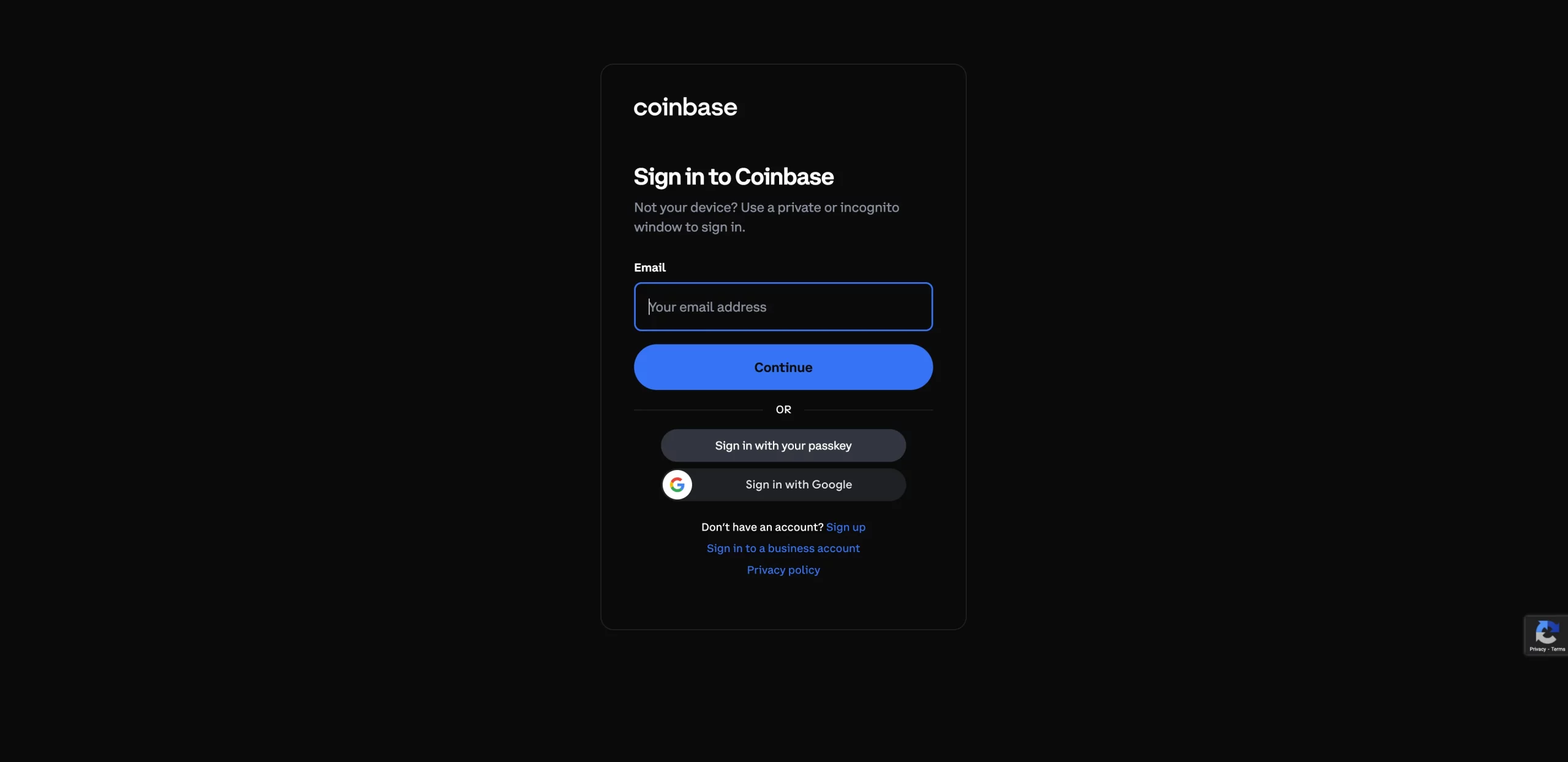 Sign In to Coinbase