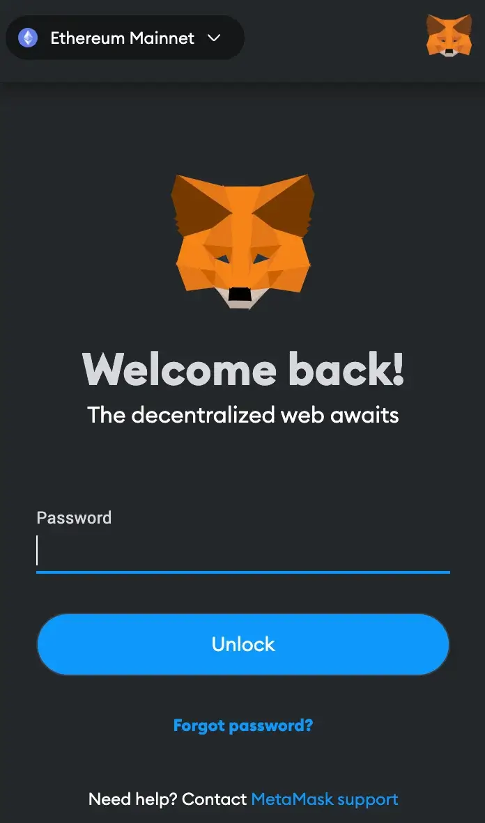 Connect to your Wallet Address on MetaMask Using Your Password or Seed Phrase