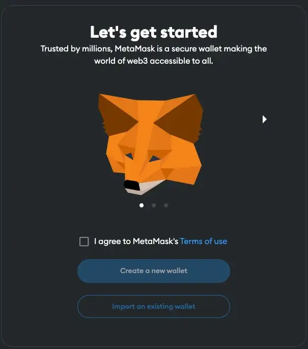 Step 2. Create a New Wallet on MetaMask