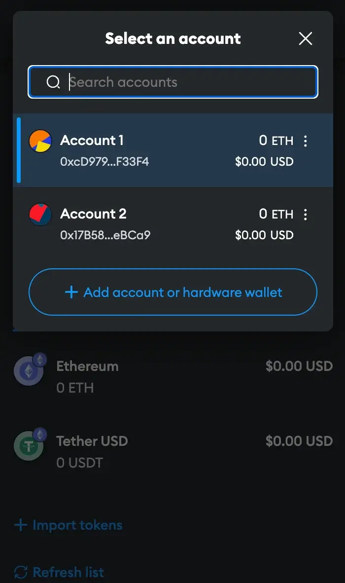 On Chrome Extension, Other Browsers or Mobile App, go to the Connect Hardware Wallet Page