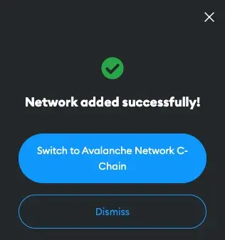 Step 5. Switch to Avalanche C-Chain