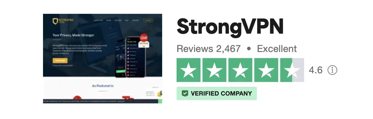 StrongVPN - Trust Pilot Reviews