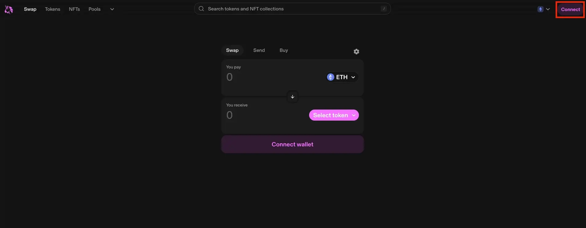 Step 1. Access Your Web3 Wallet/DApp Website and Click the "Connect" Button