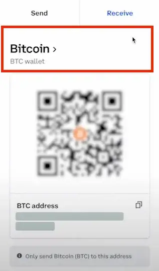 Step 3. Select the Network and Crypto You Want to Receive and Share Your QR Code or Address with the Sender