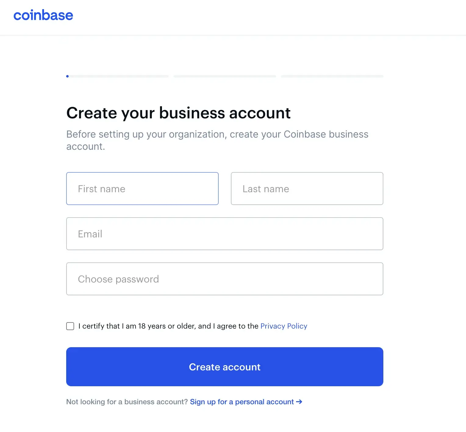 Create yout business account
