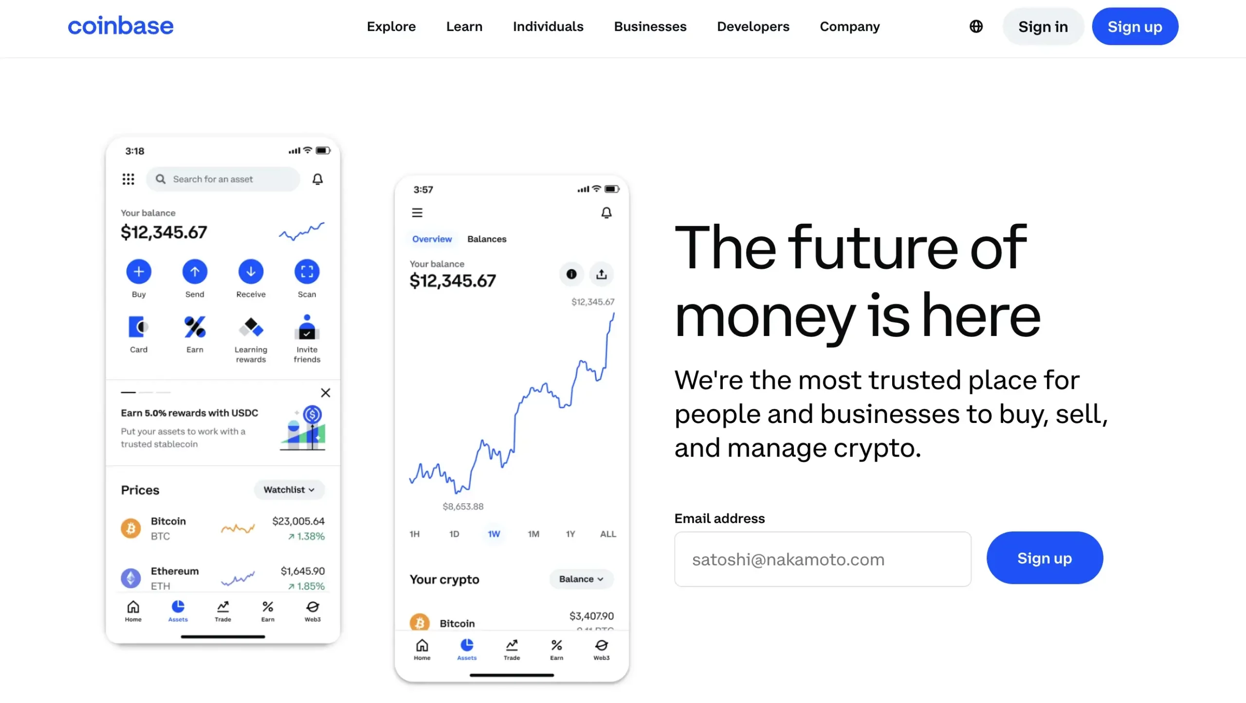 Coinbase Website Overview