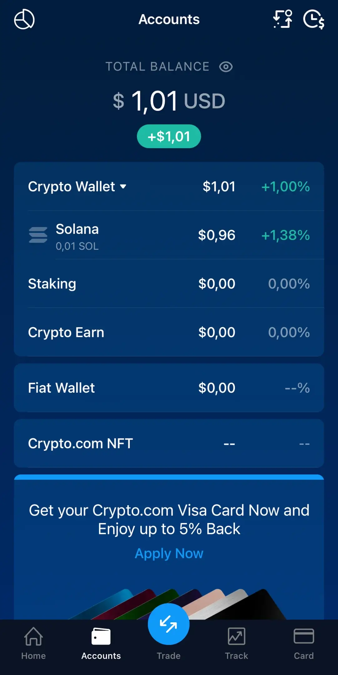 Step 2: Go to "Accounts" and Select the Crypto You Want to Withdraw