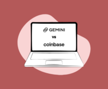 Gemini vs Coinbase text seen on laptop