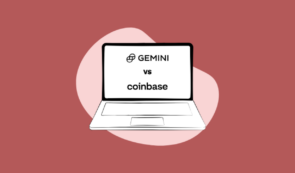Gemini vs Coinbase text seen on laptop