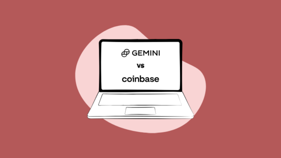 Gemini vs Coinbase text seen on laptop