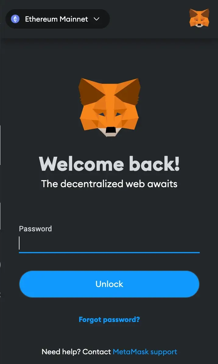 Web Metamask interface