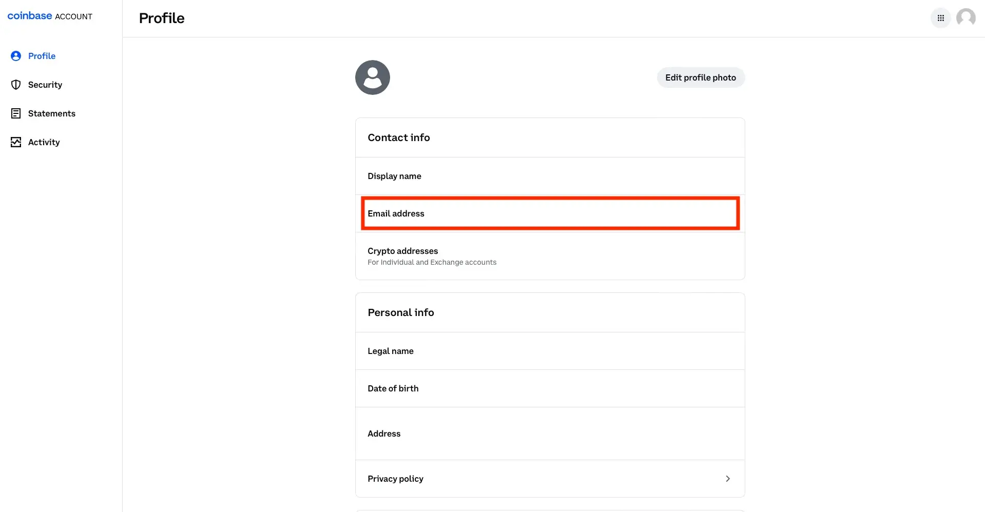 Coinbase Email Address