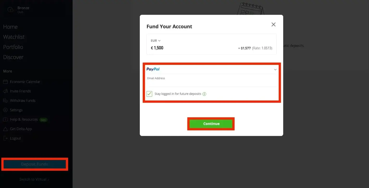 fund etoro account with paypal