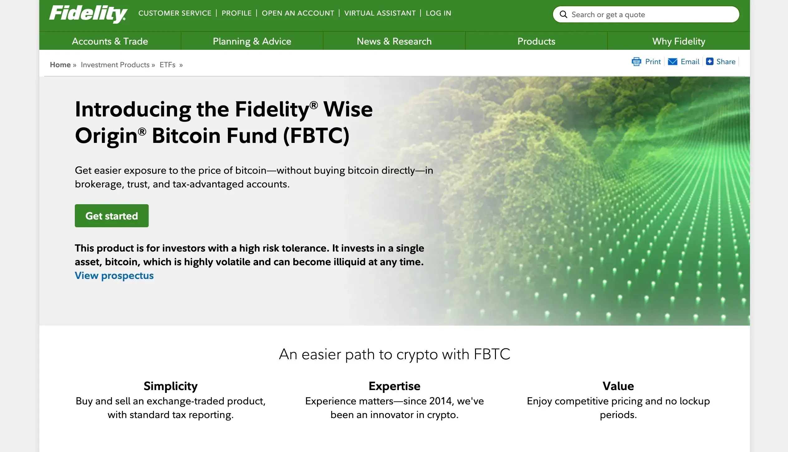 10. Fidelity Wise Origin Bitcoin Fund (FBTC)