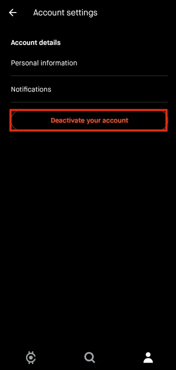 Step 3. Initiate Account Deactivation