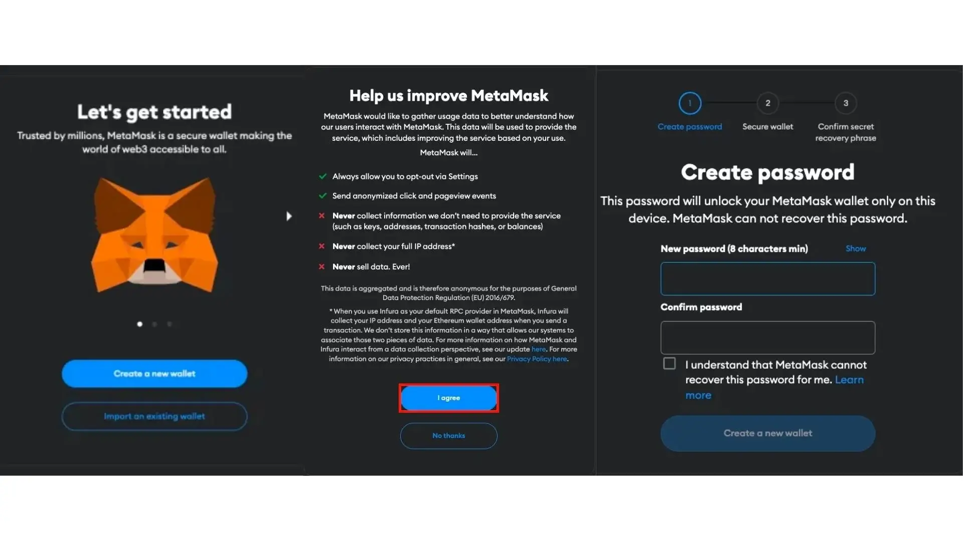 Step 1.3. Set Up Your MetaMask Wallet or Import an Existing One