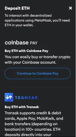 Step 2.1. Buying Ethereum (ETH) Directly on MetaMask