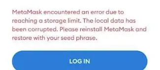 MetaMask encountered an error