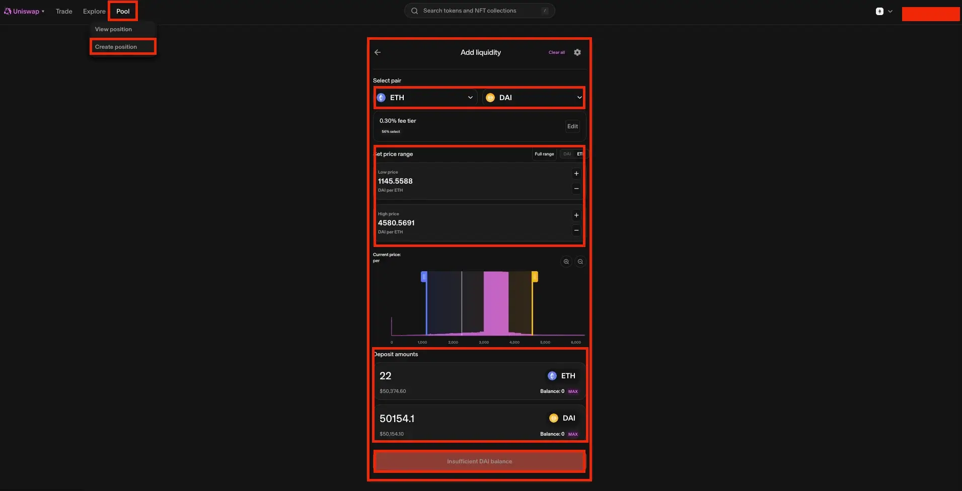 Step 2. Select Fee Tier and Price Range