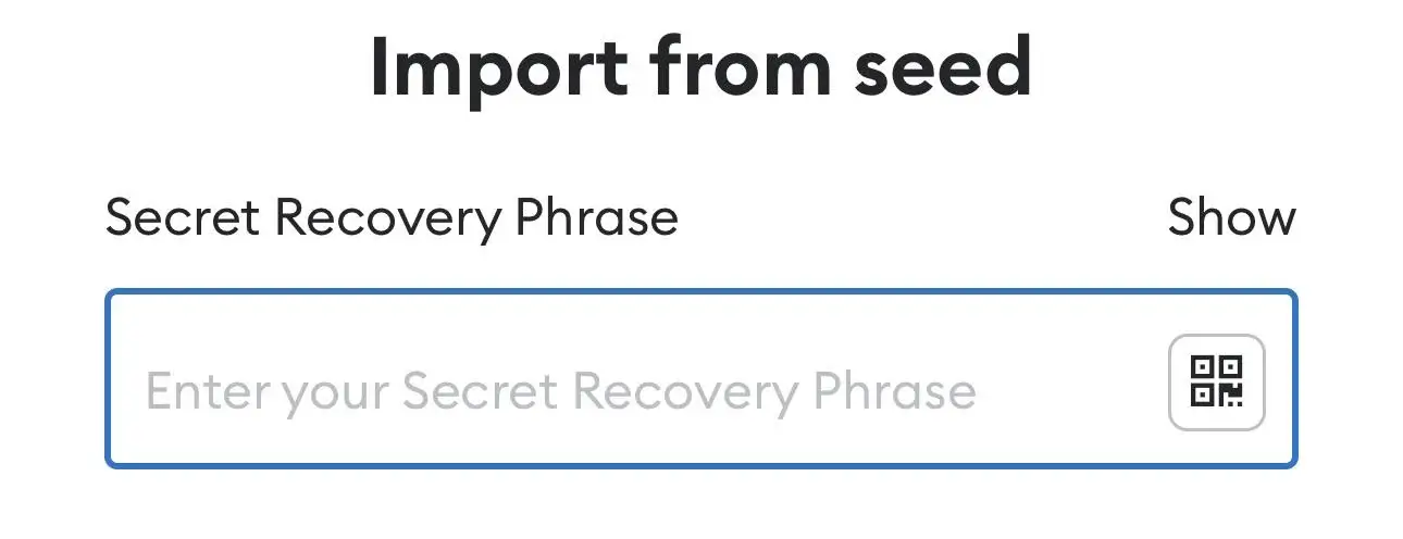 MetaMask is asking for your secret recovery phrase.