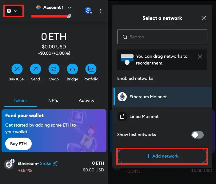 Step 1. Access the Network Settings in MetaMask