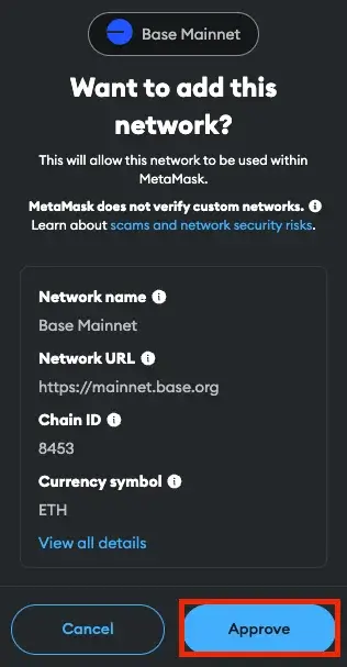 Step 3. Input Base Network Details and Activate the Base Network