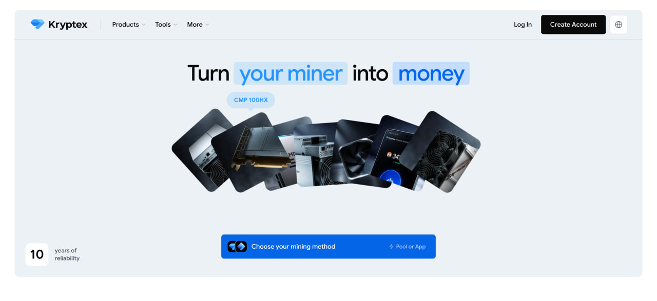 Kryptex site homepage