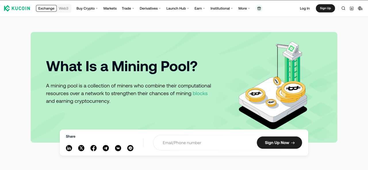KuCoin Pool homemage
