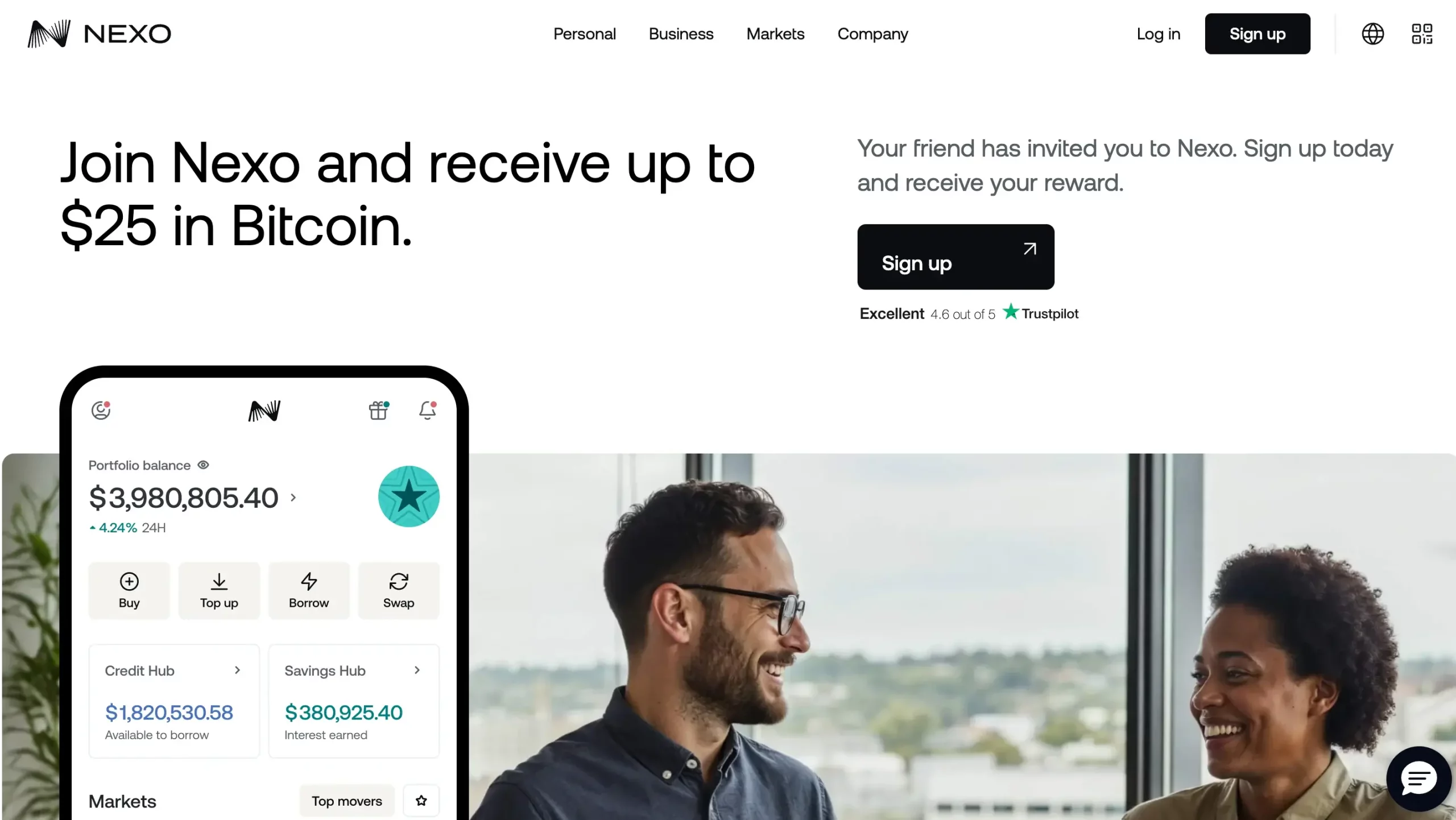 12. Nexo – Sign Up and Earn Up to $25 in Bitcoin