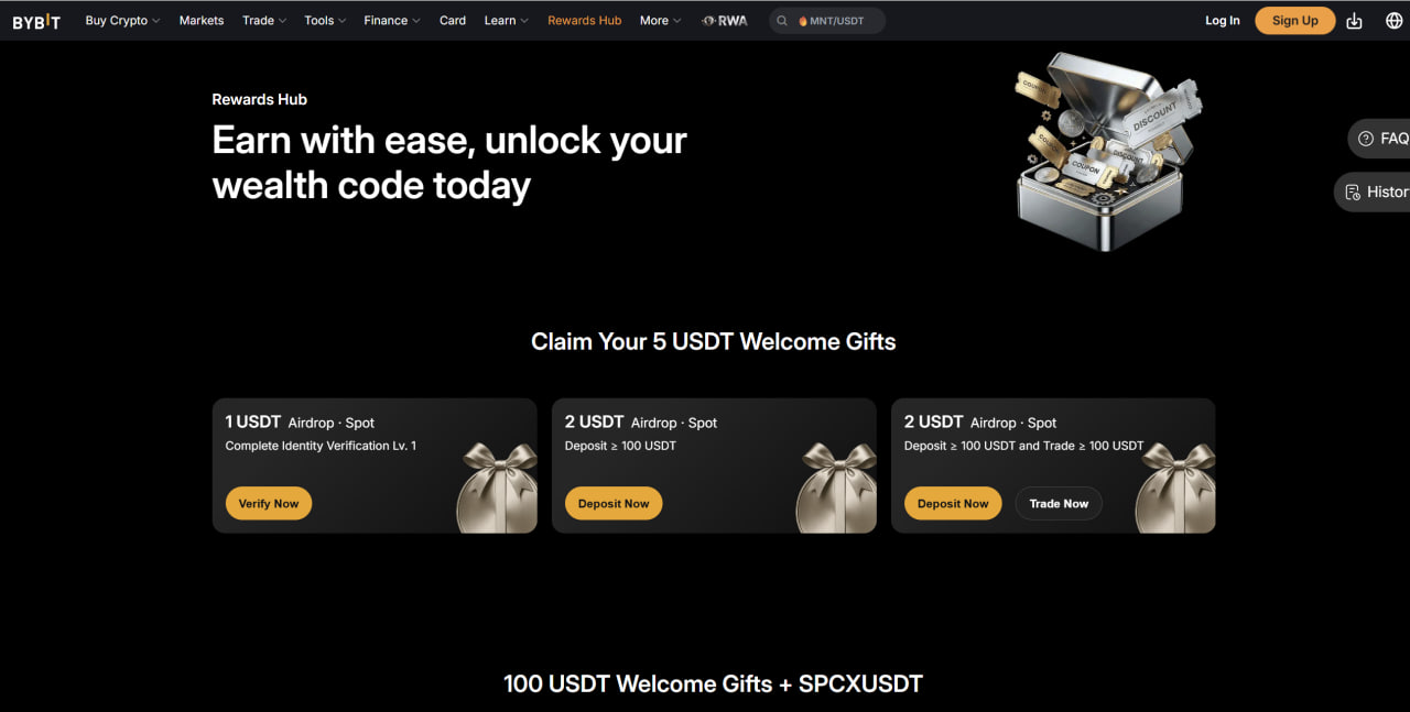 Bybit reward hub screenshot
