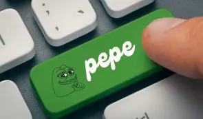 PEPE Coin on keyboard