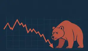 bear market arrows down red