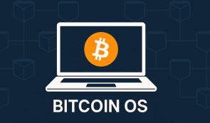 Bitcoin Operational System (Bitcoin OS) - BTC Logo on a Computer