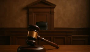 Courtroom and a Judge's Gavel