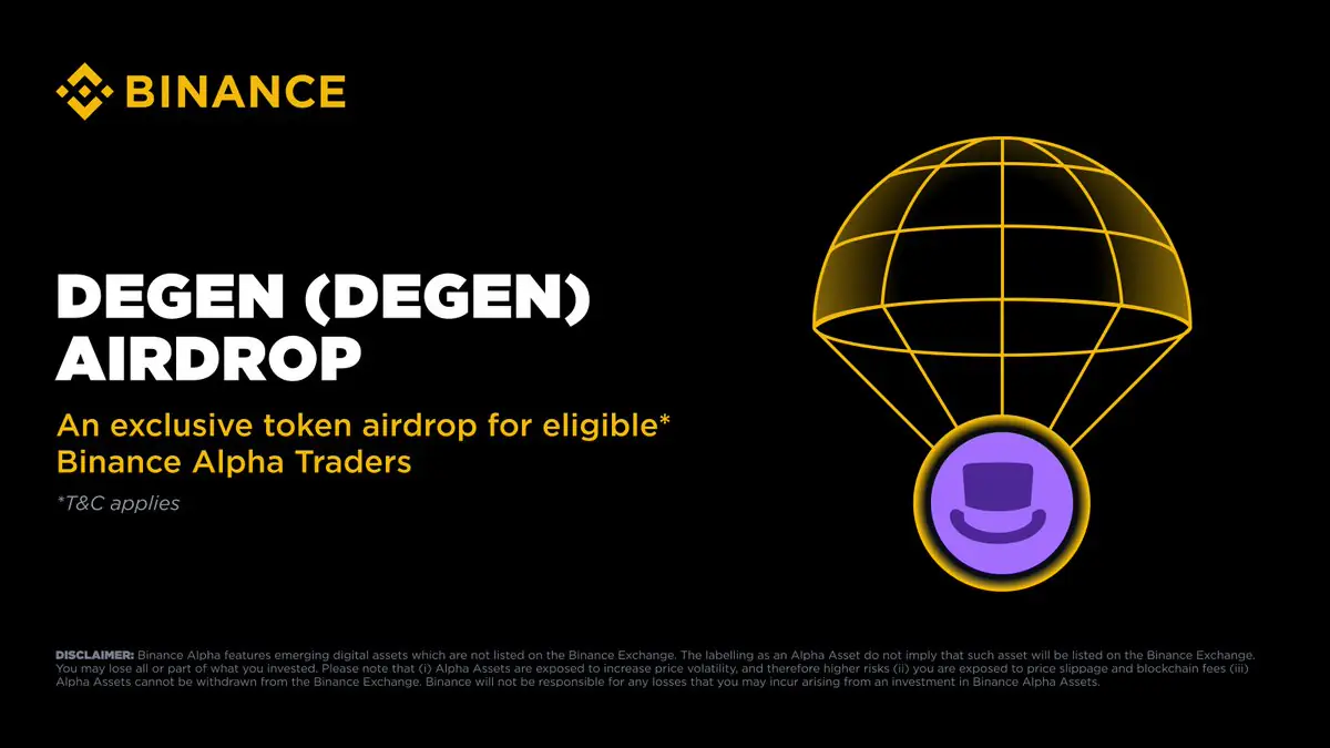 Binance Launches DEGEN Airdrop via Alpha Platform