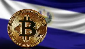 El salvador flag and Bitcoin token (BTC)