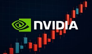 Nvidia Logo and a Market Chart in the Background