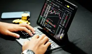 Market chart on tablet