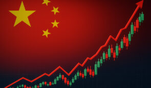 China flag and market chart
