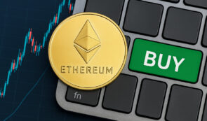 Ethereum token and buy button on keyboard