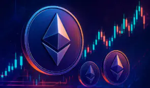 Ethereum ETH tokens and market chart formation