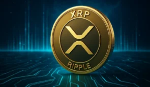 Ripple (XRP) Token and a futuristic background