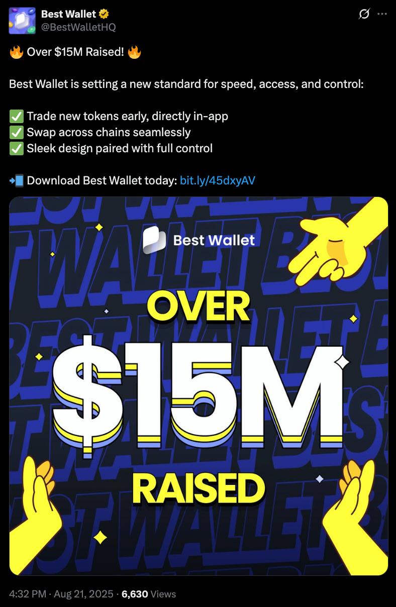 best wallet token raised 15M. 
